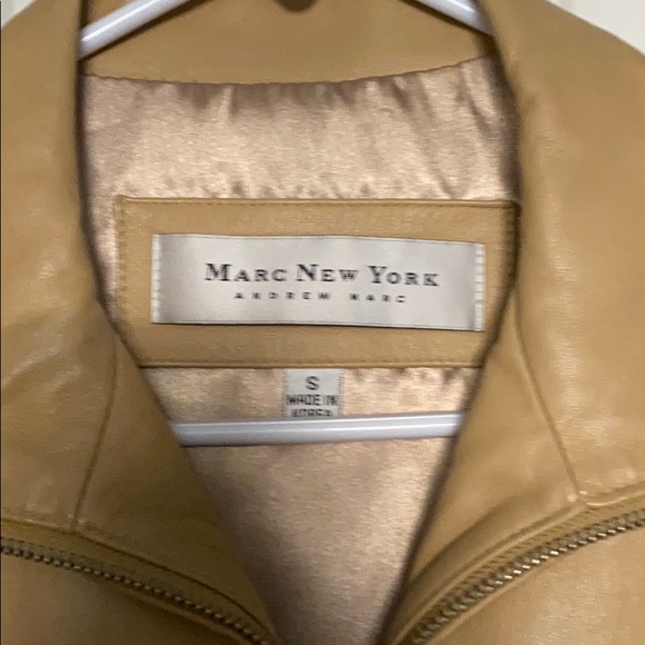 Marc New York Beige Leather Jacket - Picture 2 of 12
